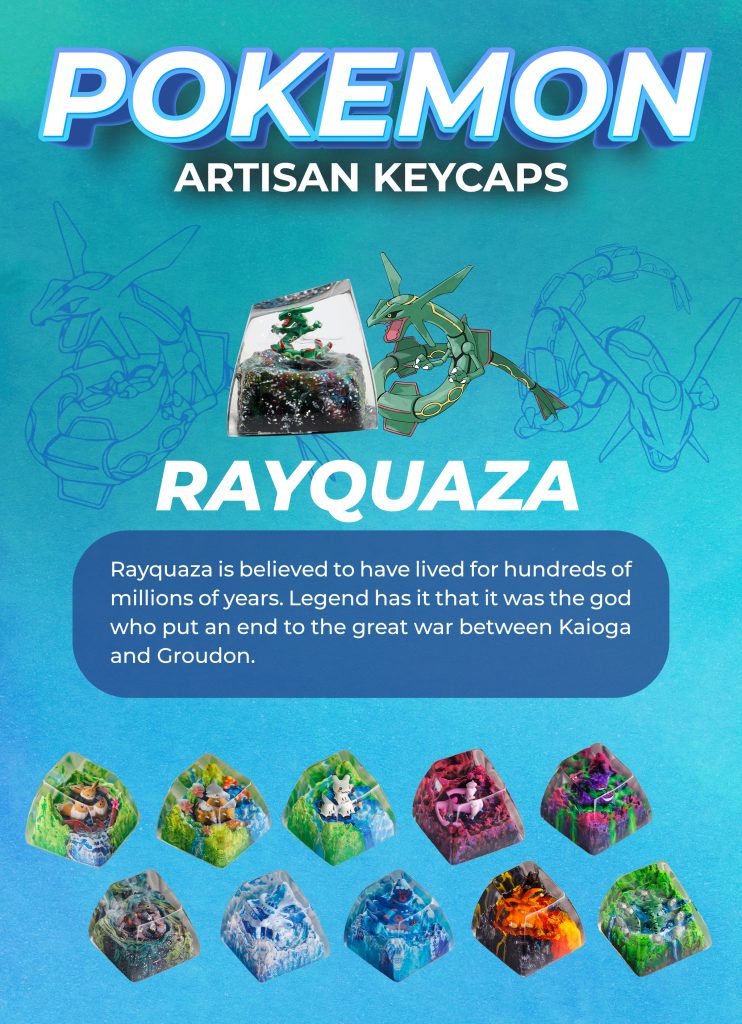 Rayquaza Pokémon Keycap Handmade