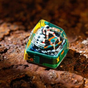 Astronaut in Galaxy Space Artisan Keycap 2