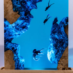 Scuba Diver Resin Lamp - rectangle