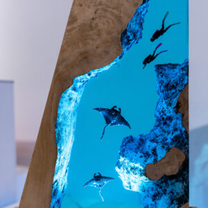 Scuba Diver Resin Lamp - Custom Night Light sail shape 2