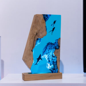 Scuba Diver Resin Lamp - Custom Night Light sail shape