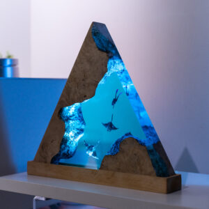 scuba diver resin lamp