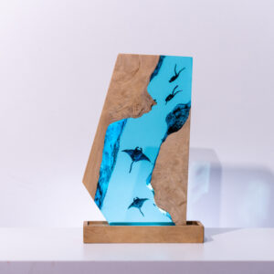 Scuba Diver Resin Lamp - Custom Night Light sail shape