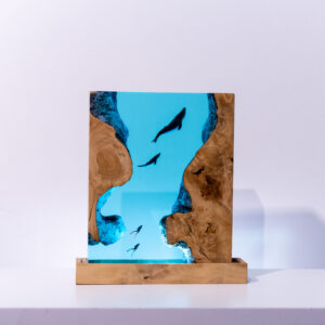 Scuba Diver Resin Lamp - rectangle