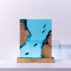 Scuba Diver Resin Lamp - rectangle