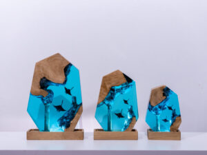 manta rays resin lamp