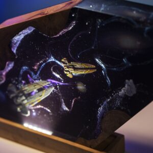 SPACESHIPS & ASTRONAUT in INTERSTELLAR Resin Lamp 1