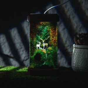 Deer and Landscape Resin Lamp