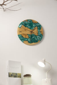 Classic Turquoise Wood Wall Clock