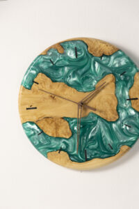 Classic Turquoise Wood Wall Clock