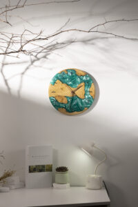 Classic Turquoise Wood Wall Clock